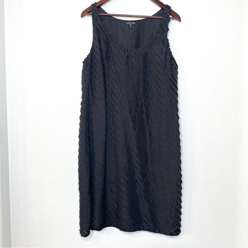 Eileen Fisher silk scoop neck sleeveless dress 12